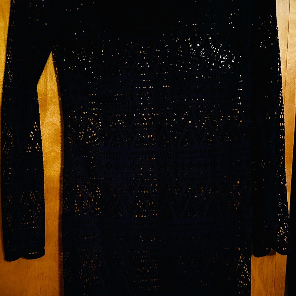 New Balance Crochet Navy Blue Swim Cover Up